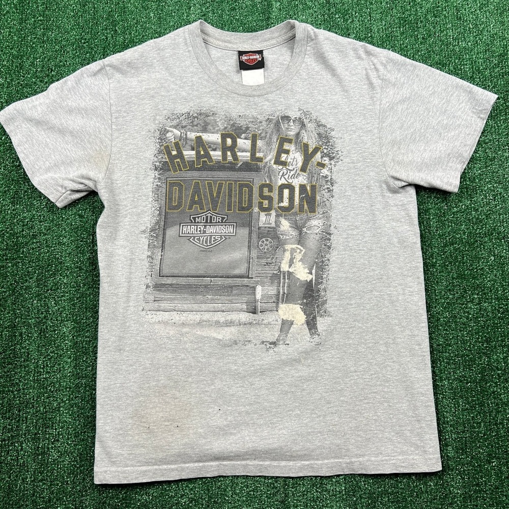 Harley-Davidson Men's Gray T-Shirt Medium Pensacola Florida Graphic Cotton Blend
